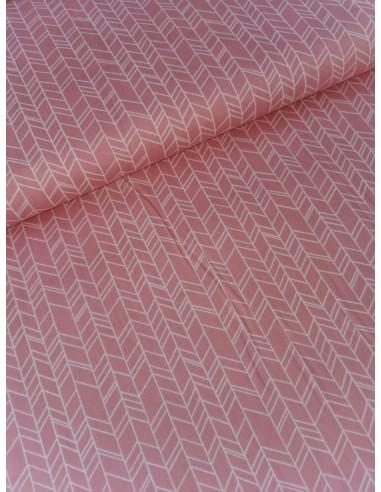 Coton zigzag rose au mètre pas cher