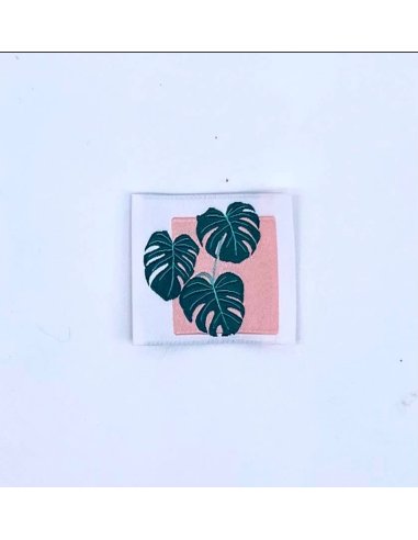 Étiquette à coudre: MONSTERA - Rose pas cher