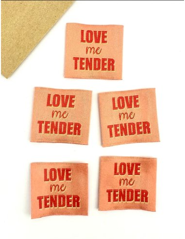 Étiquette à coudre: Love Me Tender - CORAIL pas cher